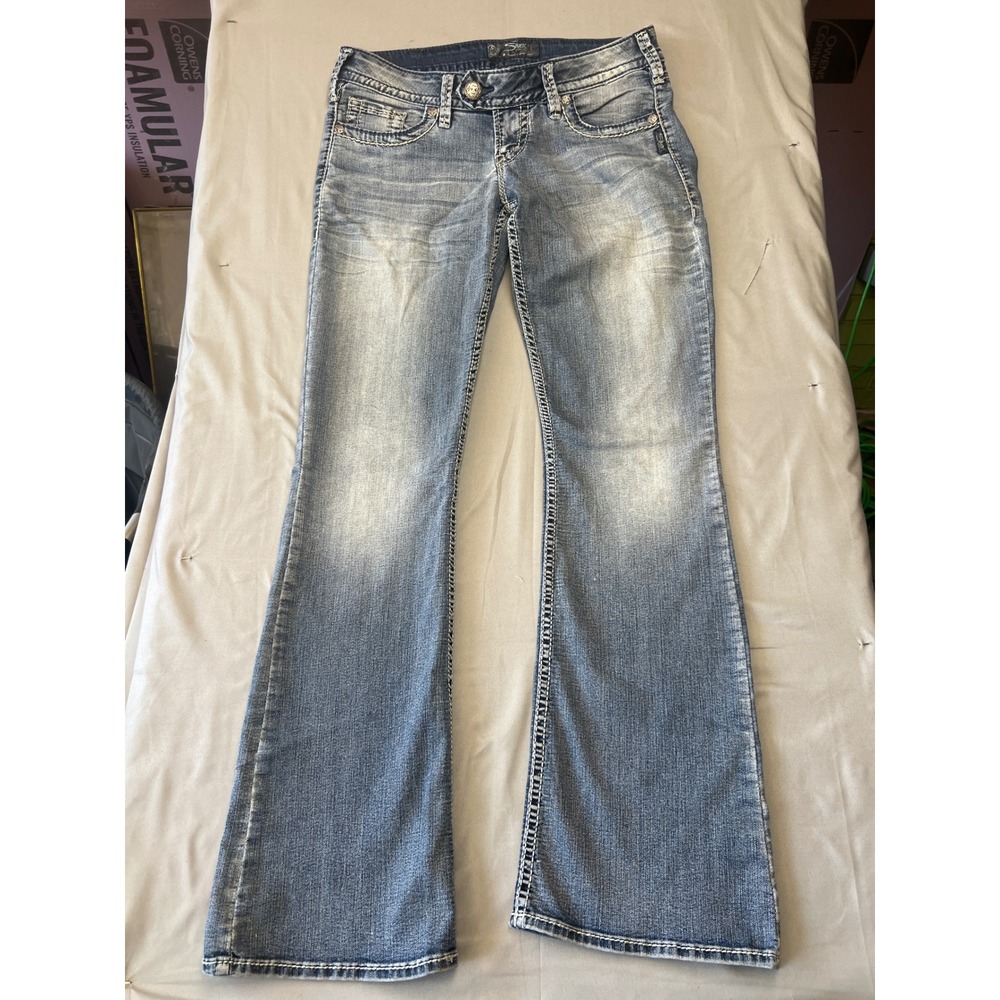 Silver Jeans Co Tuesday Low Rise Bootcut Jeans Medium Wash Blue Denim 31x31